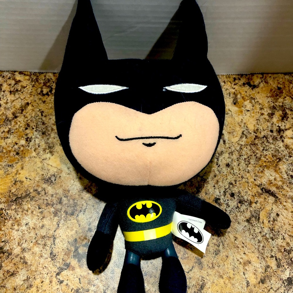 Fat head big head Batman cape 2012 Black yellow gray plush plushy stuffed